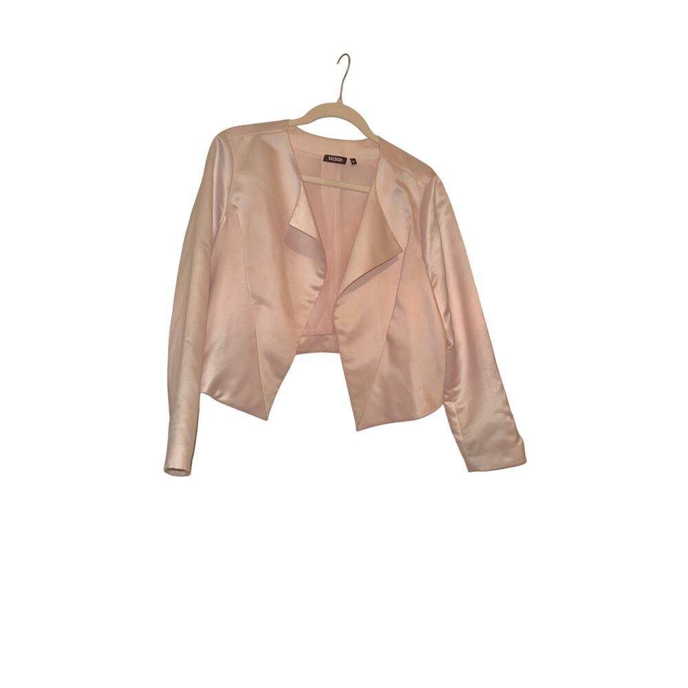 tildon Nordstrom women’s pink cropped satin blazer L